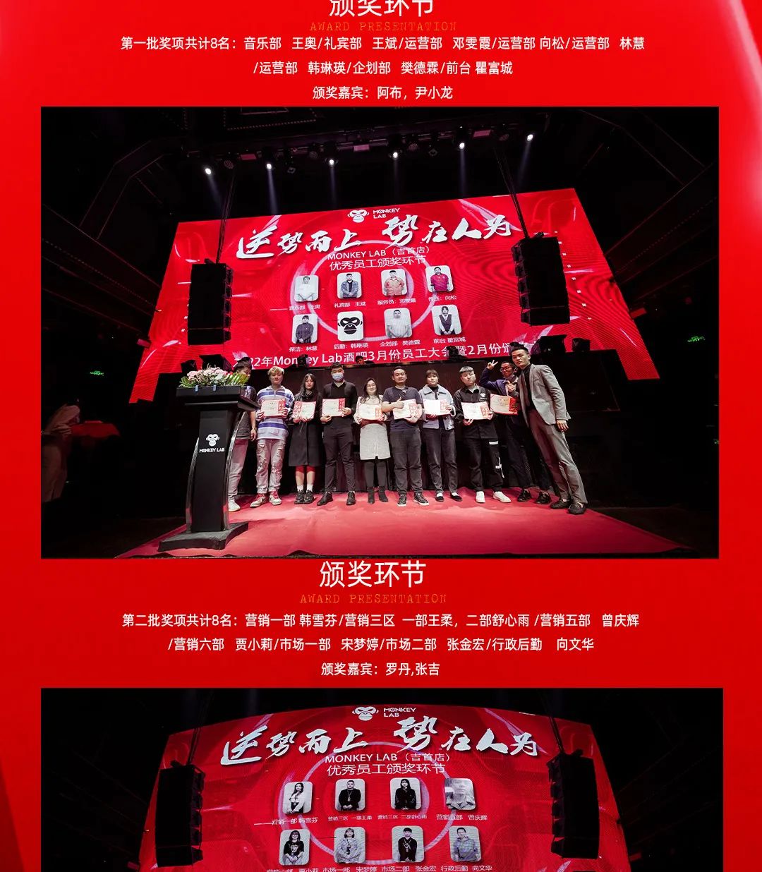 2022年Monkey Lab酒吧3月份员工大会暨2月份颁奖大会-吉首猴子酒吧/MONKEY LAB