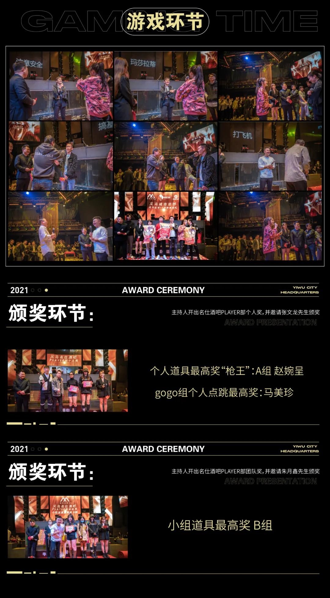 义乌城市总部2021年11月颁奖典礼【精彩回顾】-义乌名仕酒吧/MENAS CLUB