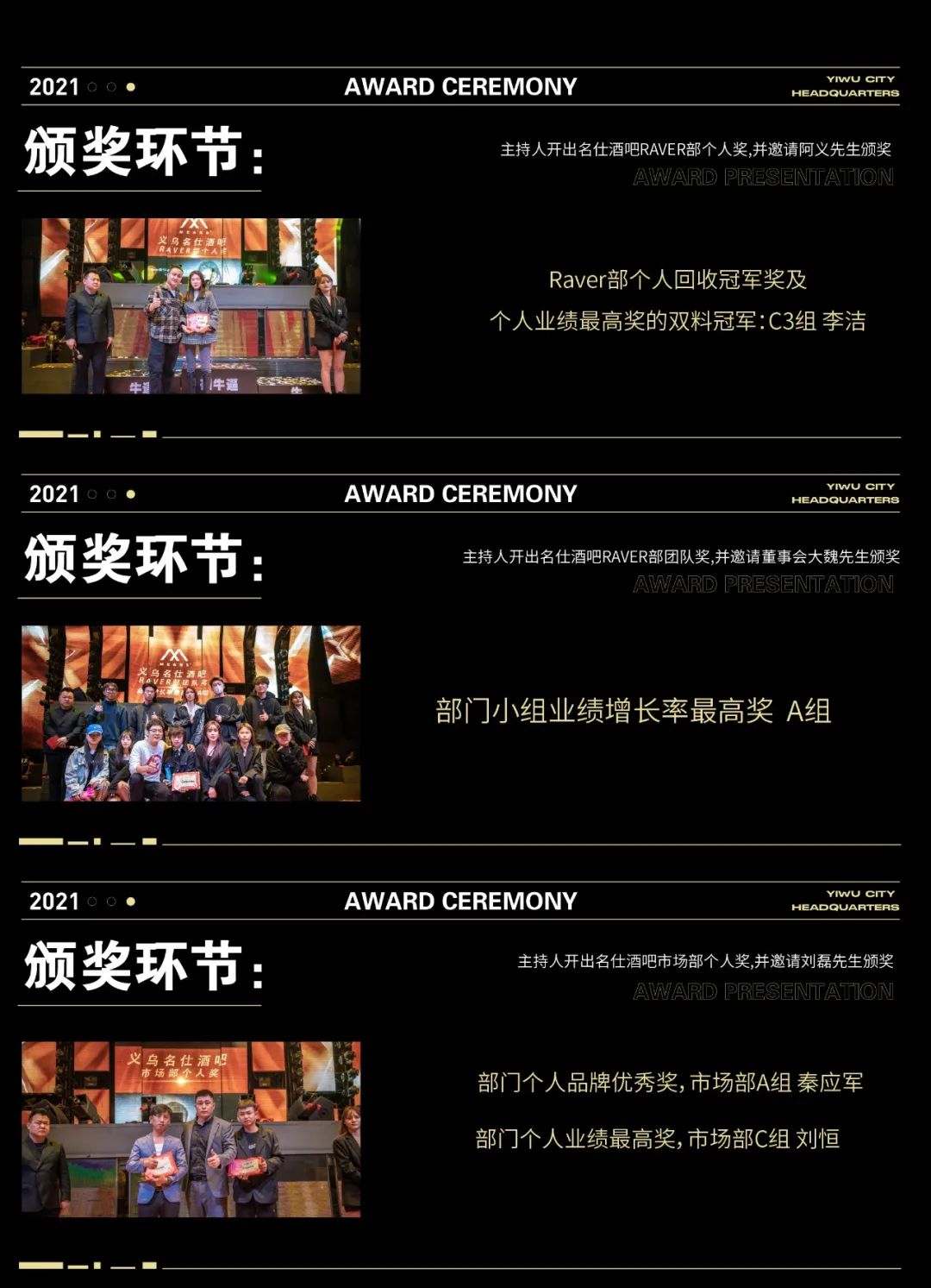 义乌城市总部2021年11月颁奖典礼【精彩回顾】-义乌名仕酒吧/MENAS CLUB