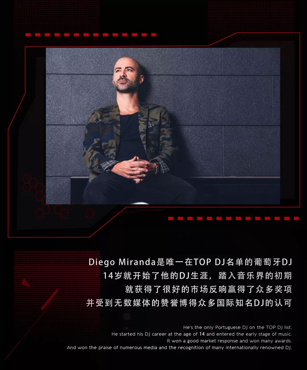 今晚百大 | Diego Miranda，用极致音符颠覆世界，感受葡萄牙百大电音第一人的震撼电音。-佛山熊猫酒吧/Panda house