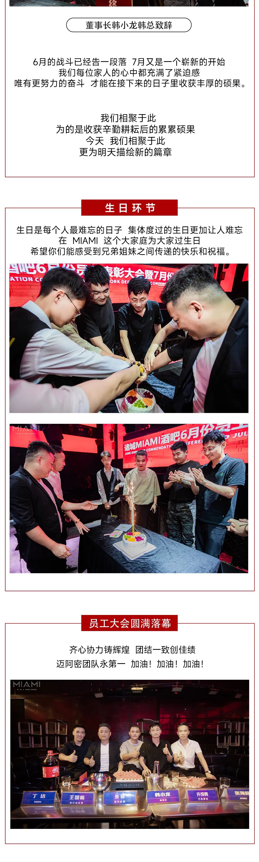 CLUB MIAMI诸城店 6月份员工表彰大会暨7月份工作部署大会圆满落幕-诸城迈阿密酒吧/MIAMI CLUB