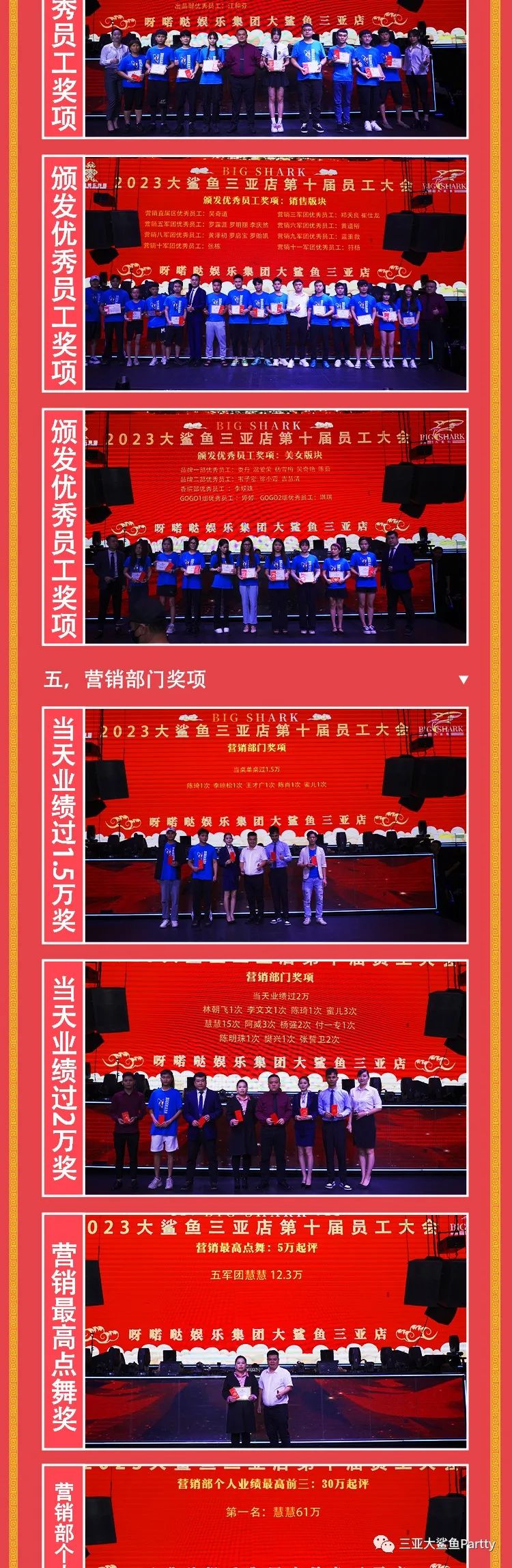呀喏哒娱乐集团大鲨鱼三亚店2023年11月15日员工大会-三亚大鲨鱼酒吧/BIG SHARK