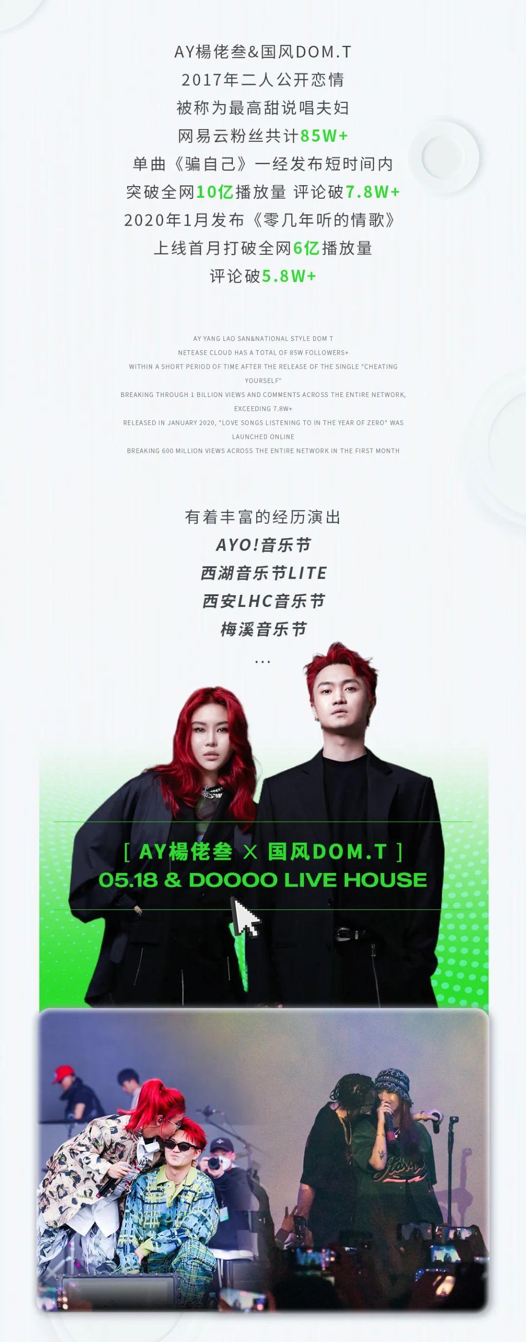5.18 | 高甜说唱CP @AY楊佬叁&国风Dom.T : 一起捕捉心动多巴胺！-武汉DOOOO LIVE HOUSE